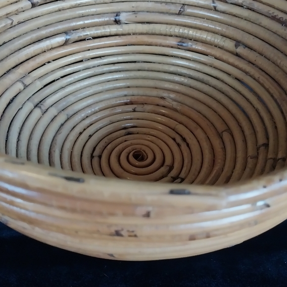 Vintage Mid Century Modern Bamboo Pencil Reed Bowl in style of Gabriella Crespi - Picture 8 of 16